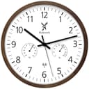 Holzwerk Funk-Wanduhr Loft Design mit Hygrometer Thermometer Braun Bild 2