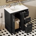 Flieks Waschtischunterschrank mit Keramik-Waschbecken Schwarz Bild 2