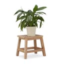 relaxdays Tritthocker Walnuss Natur Holz Hocker Bild 2