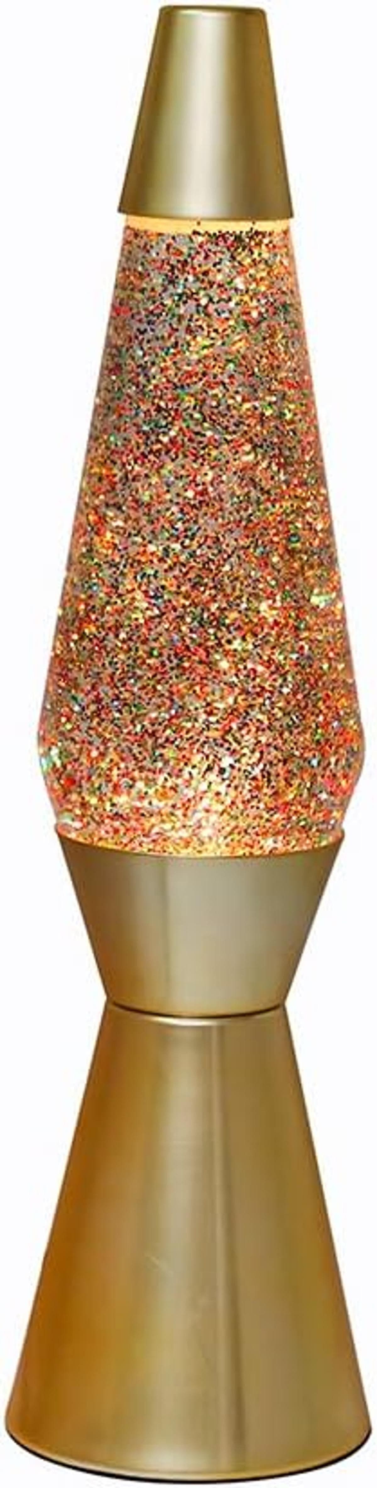 I-TOTAL Lavalampe Gold Glitzer Retro Design 30W Glühbirne - Bild 2