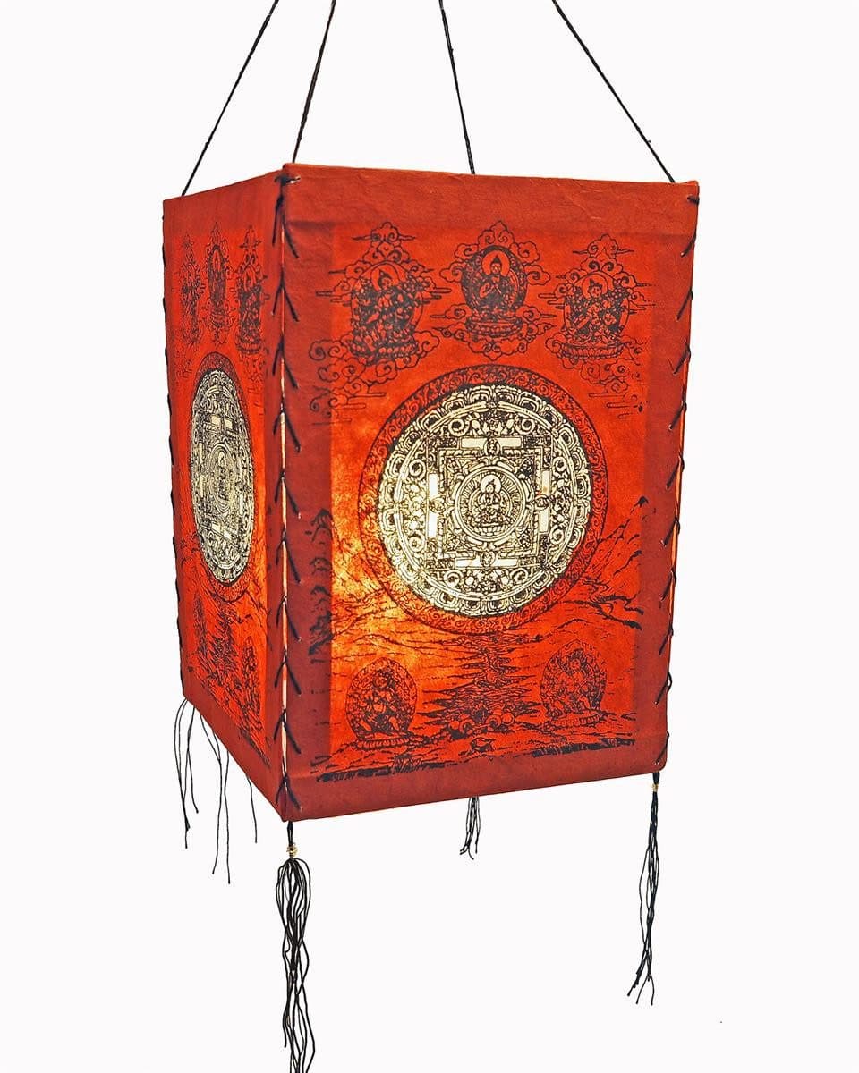 Hathi Lampenschirm Tara Mandala Rot Lokta Papier Hängelampe