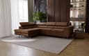 Goldstoff Ecksofa RIVIA mit Schlaffunktion & Bettkasten in Braun Bild 2