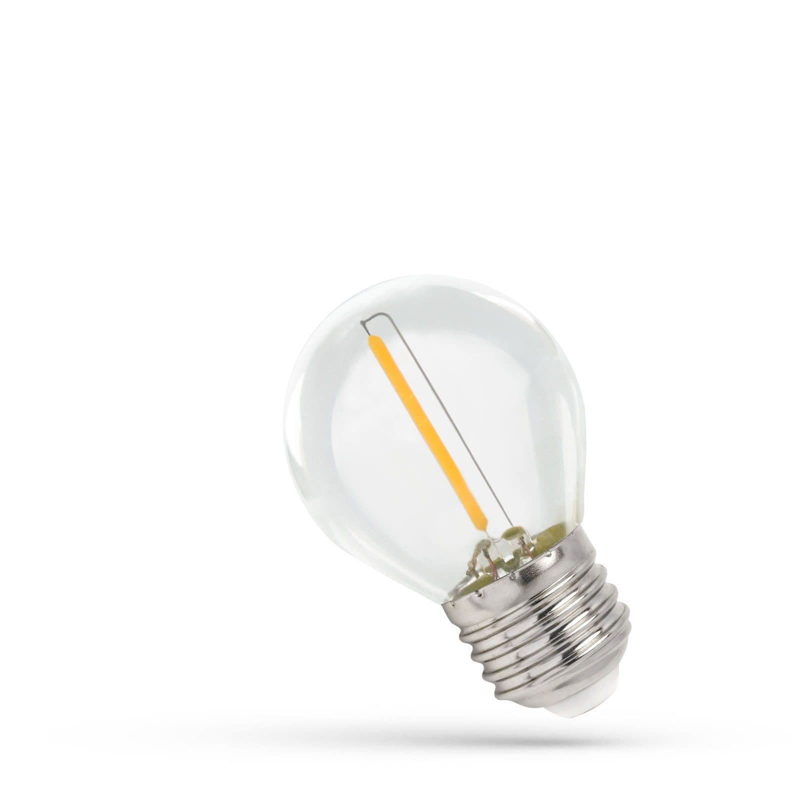 Spectrum LED-Leuchtmittel E27 G45 Filament klar 1W 1800K Extra Warmweiß