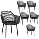 STEELSØN Gartenstuhl Quasira Schwarz 6er Set UV-beständig Bild 2