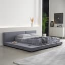 HOME DELUXE Polsterbett GALAXIS Grau mit Ablage und Matratze Bild 2