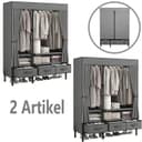 kehot Stoffschrank Faltbarer Kleiderschrank 110x170x45 cm Grau Bild 2