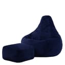 Icon Dalton Sitzsack Sessel mit Rückenlehne und Hocker Cord Navyblau Bild 2