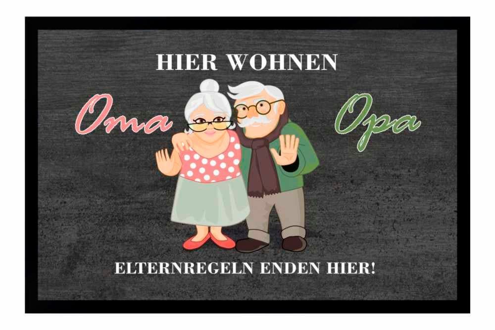 Ladreas Fußmatte Schmutzfangmatte Oma Opa Elternregeln 60x40 cm
