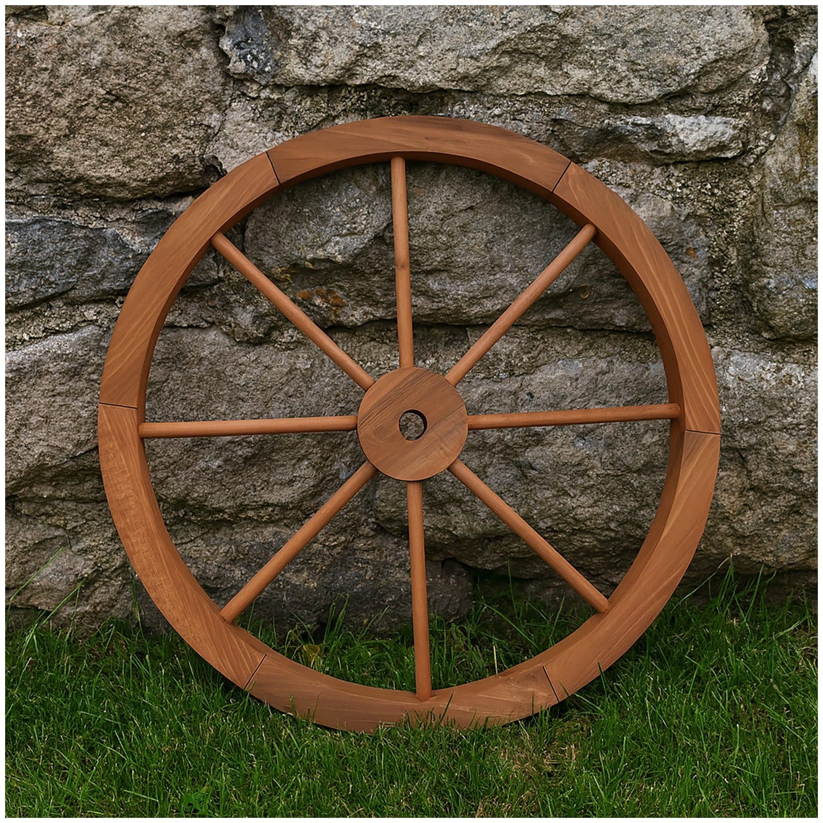 HTI-Living Gartenfigur Wagenrad Fichtenholz 60 cm - Bild 2