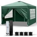 LALAHO Faltpavillon 3x3m Blau mit Seitenteilen & UV-Schutz Bild 2