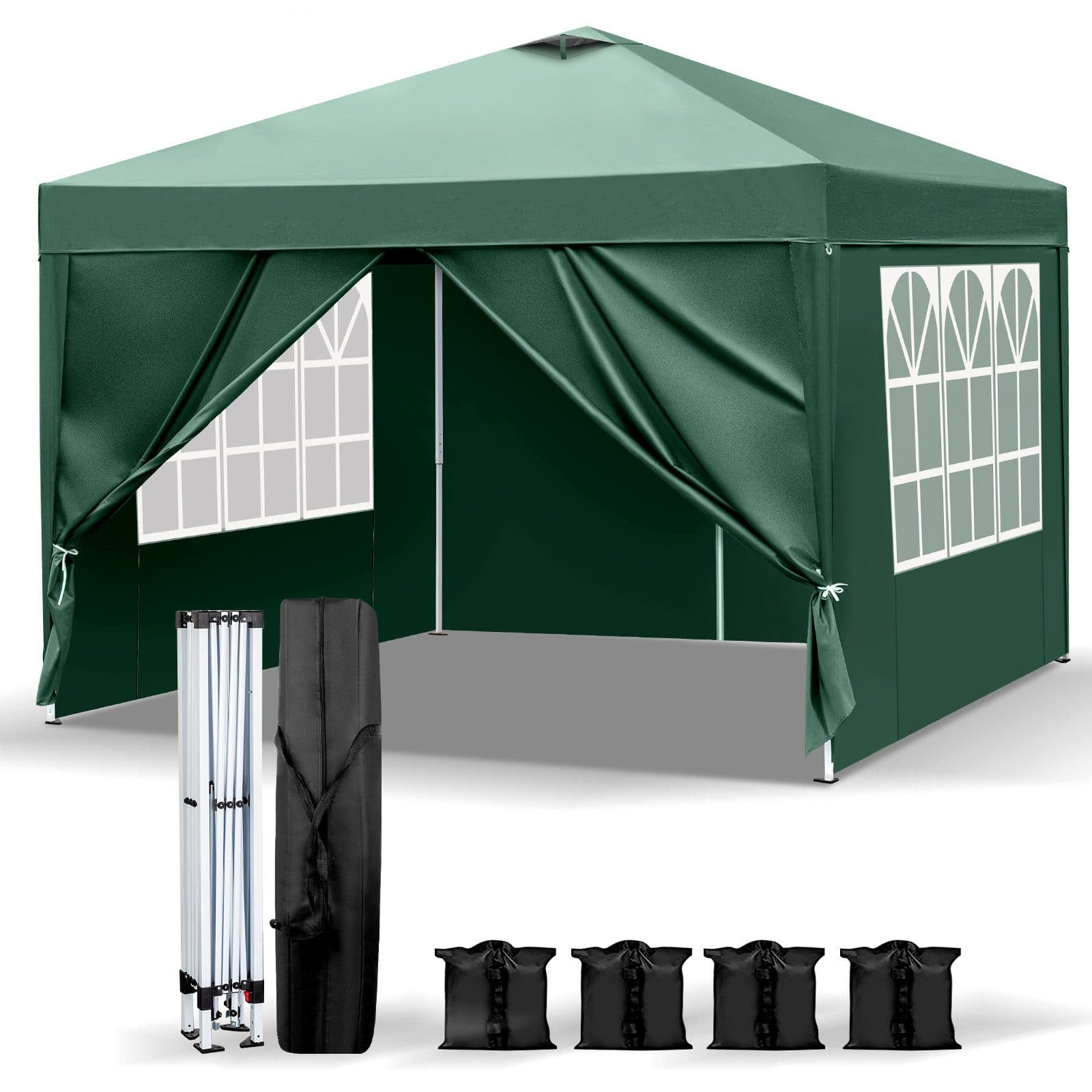 LALAHO Faltpavillon 3x3m Blau mit Seitenteilen & UV-Schutz - Bild 2