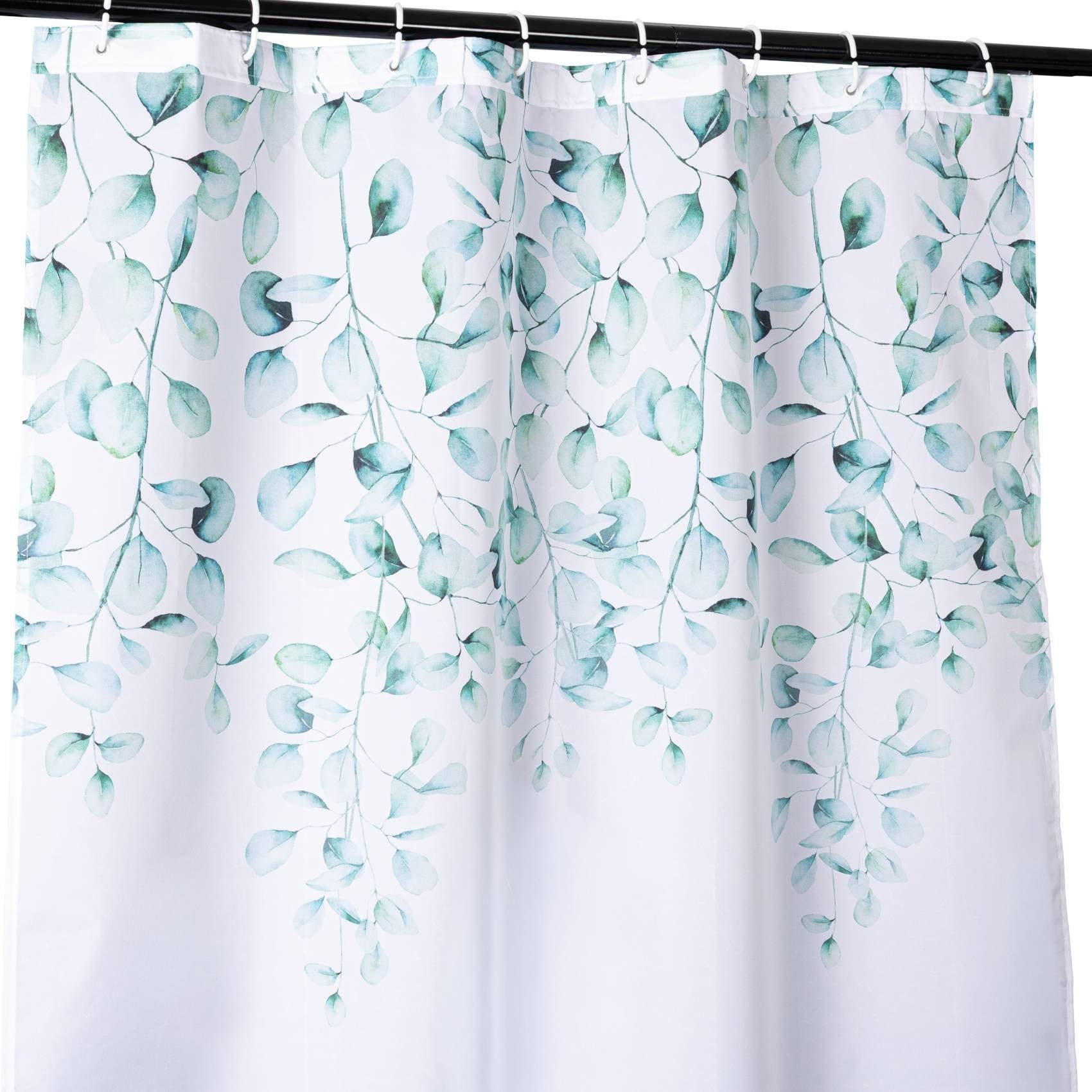 ANRO Duschvorhang FASTY Blätter Grün Polyester Anti-Schimmel - Bild 2