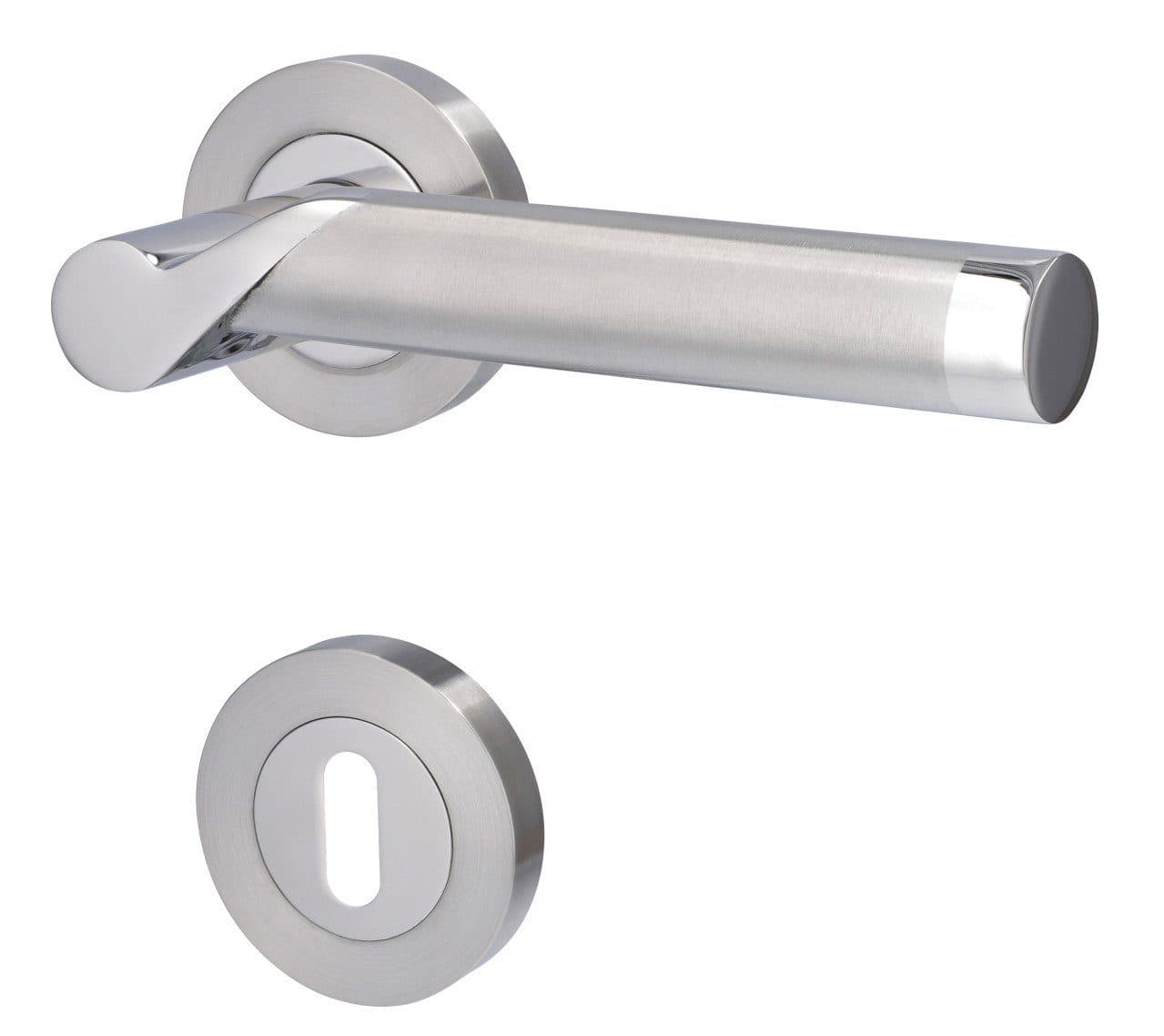 Alpertec Türgriff BB-Rosettengarnitur Solid 1 Edelstahl Silber