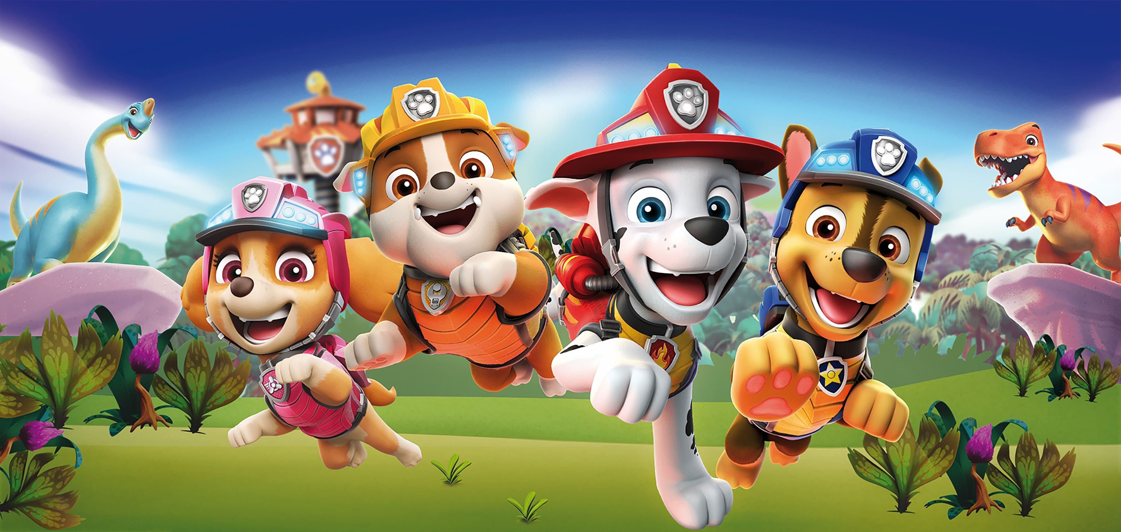 Bönninghoff Leinwandbild Paw Patrol Cartoon Comic Dinosaurier Hunde Bunt