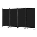 Angel Living Raumteiler Paravent 4-teilig Schwarz Stahl Polyester Bild 2