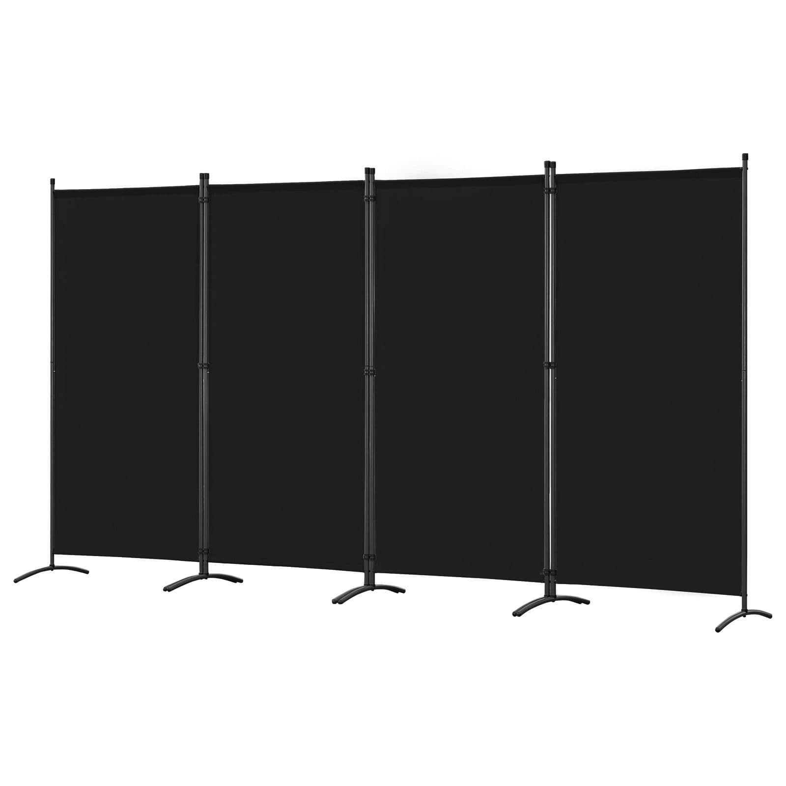 Angel Living Raumteiler Paravent 4-teilig Schwarz Stahl Polyester - Bild 2