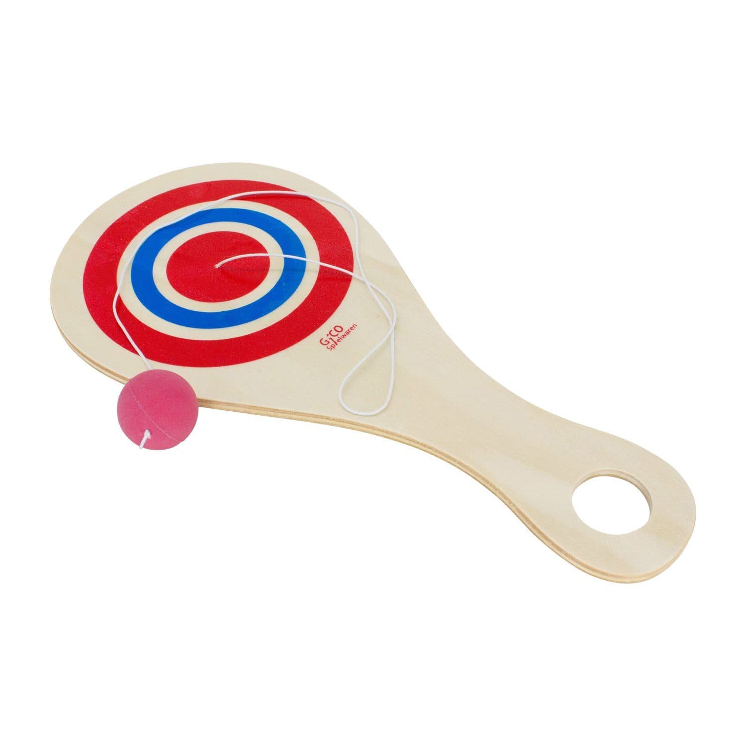 GICO Paddle Ball Set Retro - Holzschläger mit PVC-Ball
