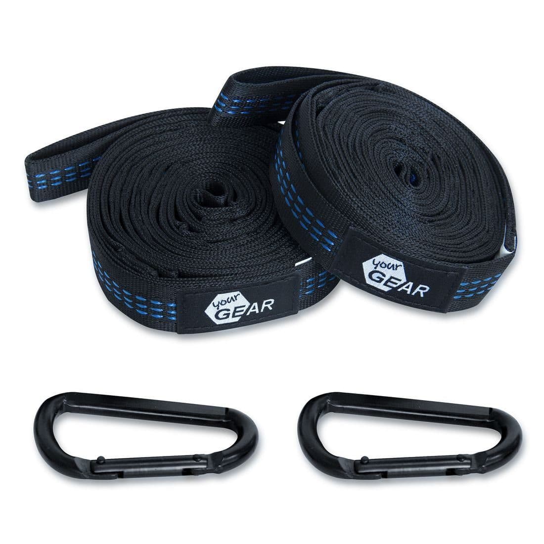 yourGEAR Hängematte Befestigungs-Set 350kg 2x280cm Gurt mit Karabinern - Bild 2