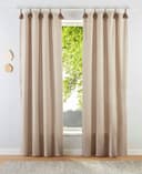 LeGer Home Gardine Jada Beige 100% Bio-Baumwolle blickdicht mit Schlaufen Bild 2