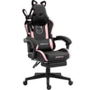 Dowinx Gaming-Stuhl Süße Katze Edition Rosa/Weiß Ergonomisch Bild 2