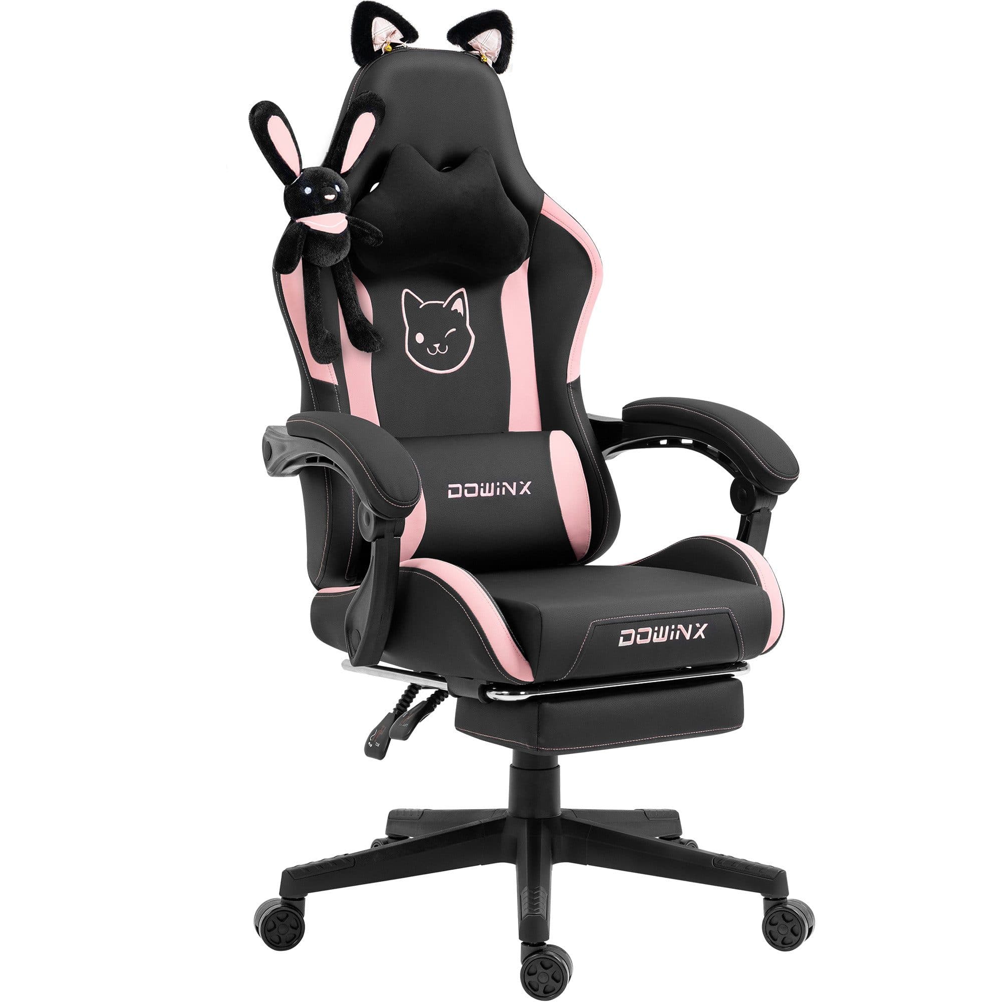 Dowinx Gaming-Stuhl Süße Katze Edition Rosa/Weiß Ergonomisch - Bild 2