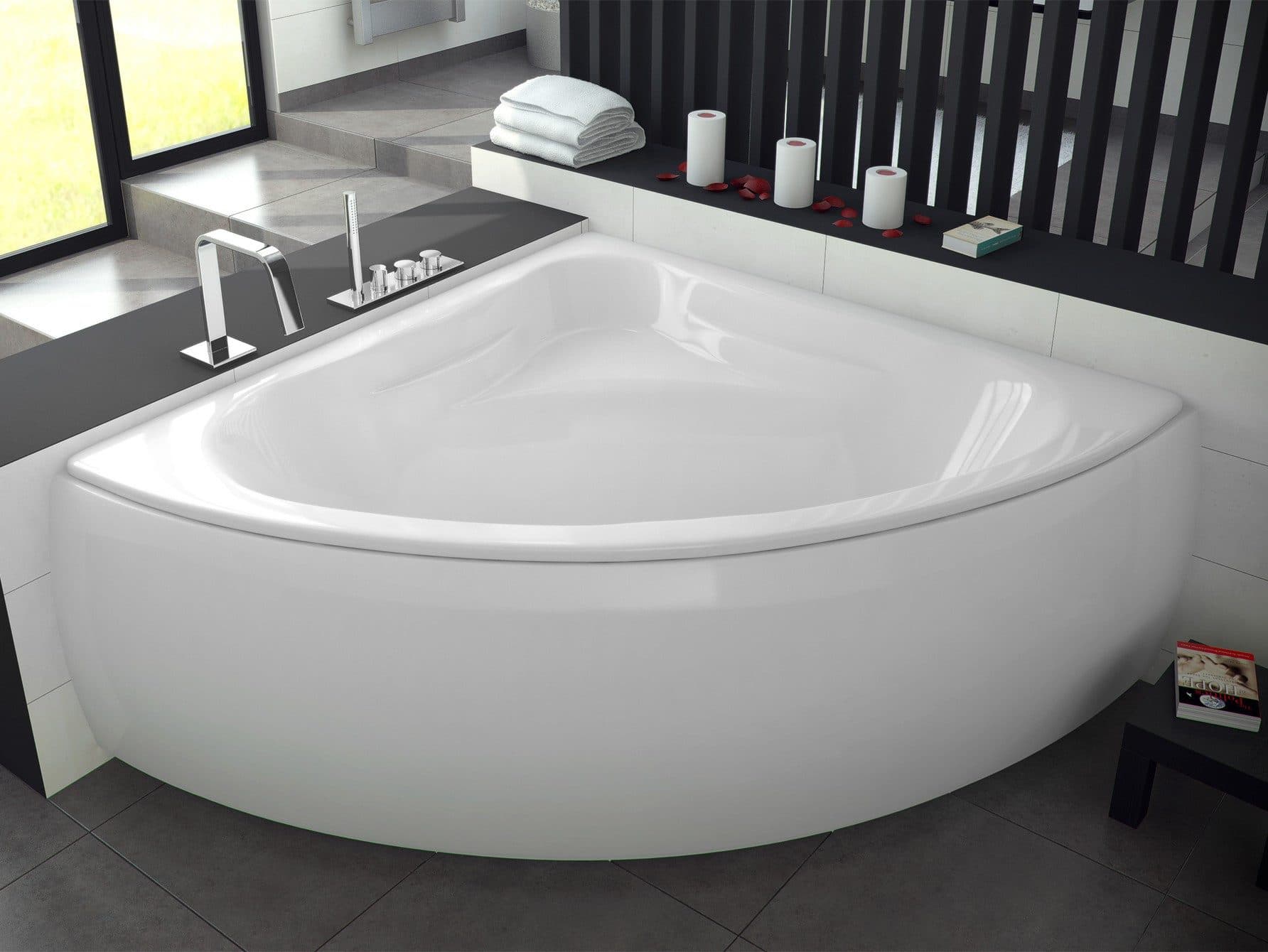 KOLMAN Eckbadewanne MIA 140x140 Acryl Weiß mit Ablaufgarnitur - Bild 2