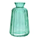 INNA-Glas Flaschenvase Tatiana türkis-klar mit Rillen Bild 2