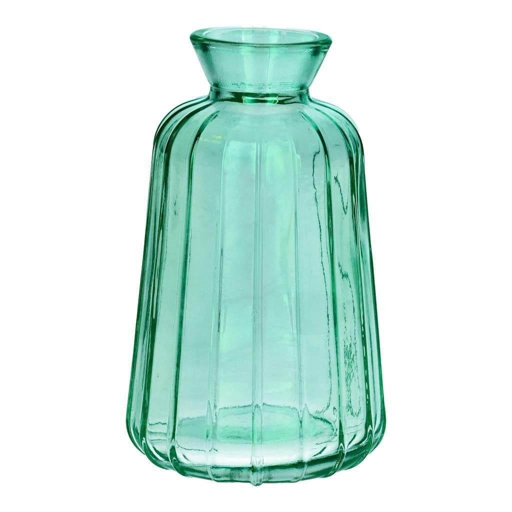 INNA-Glas Flaschenvase Tatiana türkis-klar mit Rillen - Bild 2