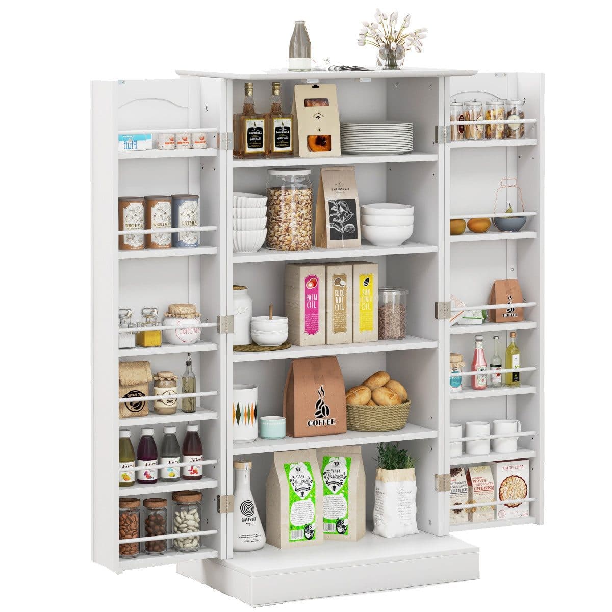 COSTWAY Küchenbuffet Küchenschrank Vorratsschrank Weiß - Bild 2