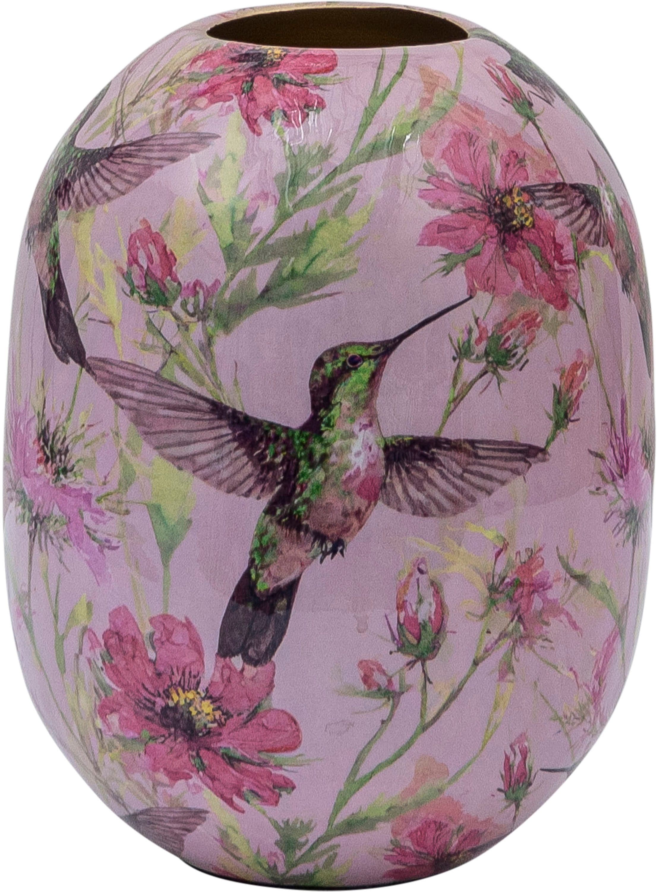 Tischvase CREATIV HOME Rosa Florales Dekor - Bild 2