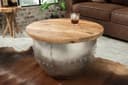 riess-ambiente Couchtisch DRUMP STORAGE rund Mangoholz silber Bild 2