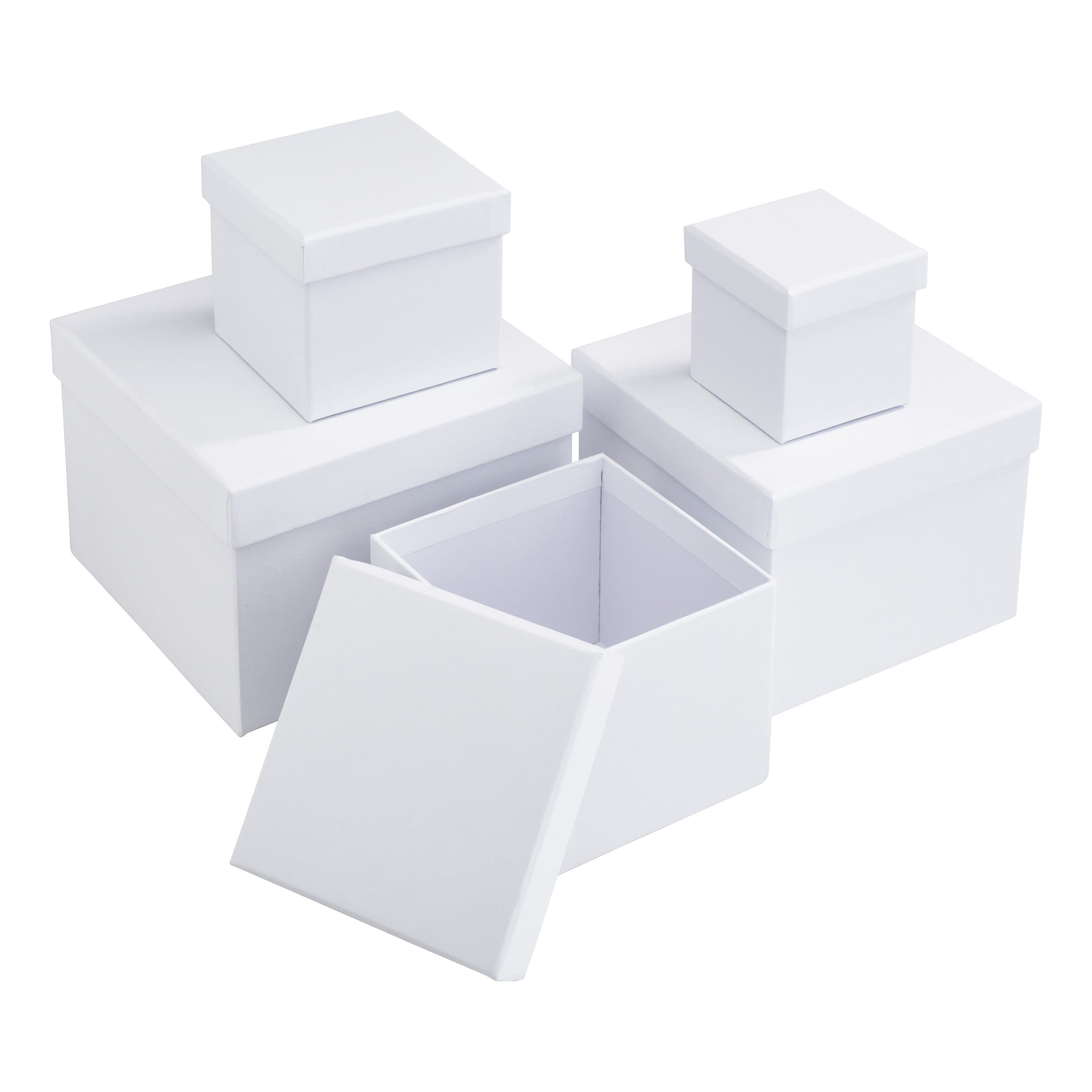 VBS Aufbewahrungsdose Quadrat 5er-Set Weiß Karton