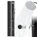 Arebos Solardusche 60 L Schwarz mit Thermometer, Handbrause & Fußdusche Bild 2
