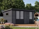 Fjordholz Gartenhaus Style DeLuxe 2-Raum 12,24 m² WPC Anthrazit/Grau Bild 2