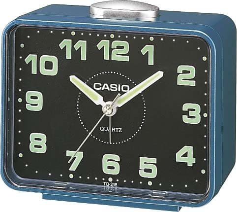 CASIO Quarzwecker TQ-218-2EF Blau Analog Leuchtzeiger
