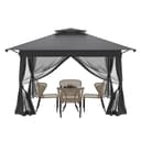 FIVMEN Partyzelt Gartenpavillon 4x4m 3-Stufen Höhenverstellbar Bild 2
