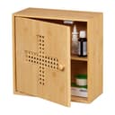 relaxdays Medizinschrank Bambus 2 Fächer Magnetverschluss Natur Bild 2