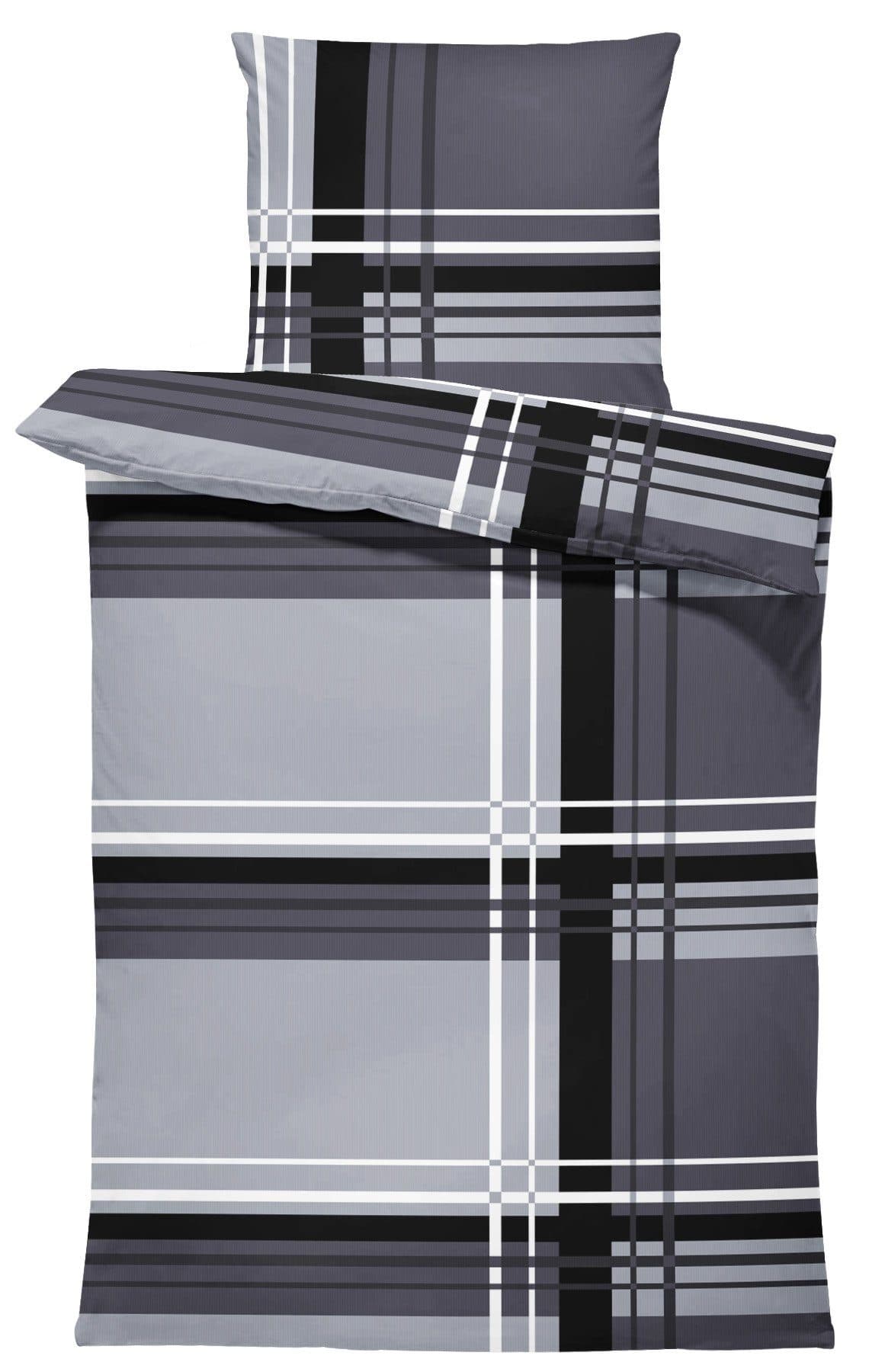 One Home Bettwäsche Adzo 4-teilig Grau Microfaser Modern - Bild 2