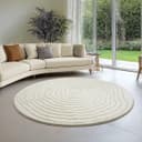 THE CARPET Teppich Everest Beige Rund Hoch-Tief-Effekt Bild 2