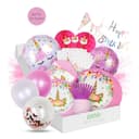 little Birthday Einhorn Party Set 138 Teile für 10 Kinder Rosa Silber Weiß Bild 2