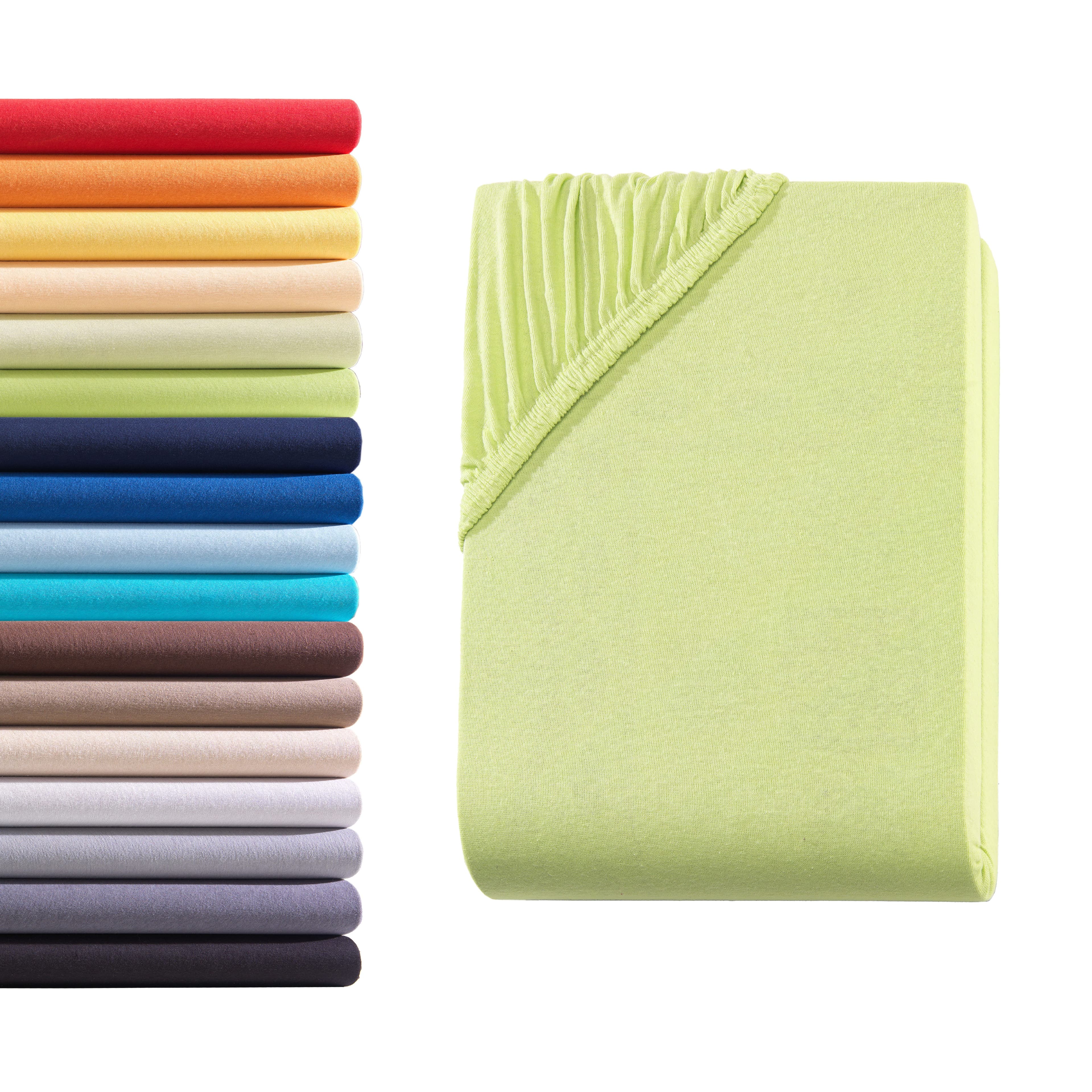 Hometex Premium Textiles Spannbettlaken Jersey 100% Baumwolle Grün - Bild 2