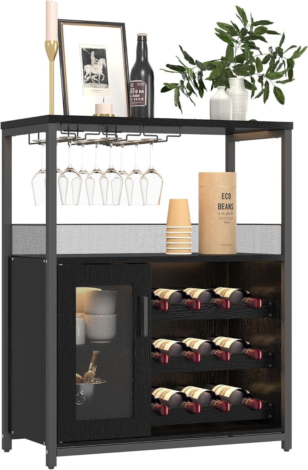 GarveeMore Weinschrank Weinregal Weinständer Barschrank mit Glashalter - Bild 2