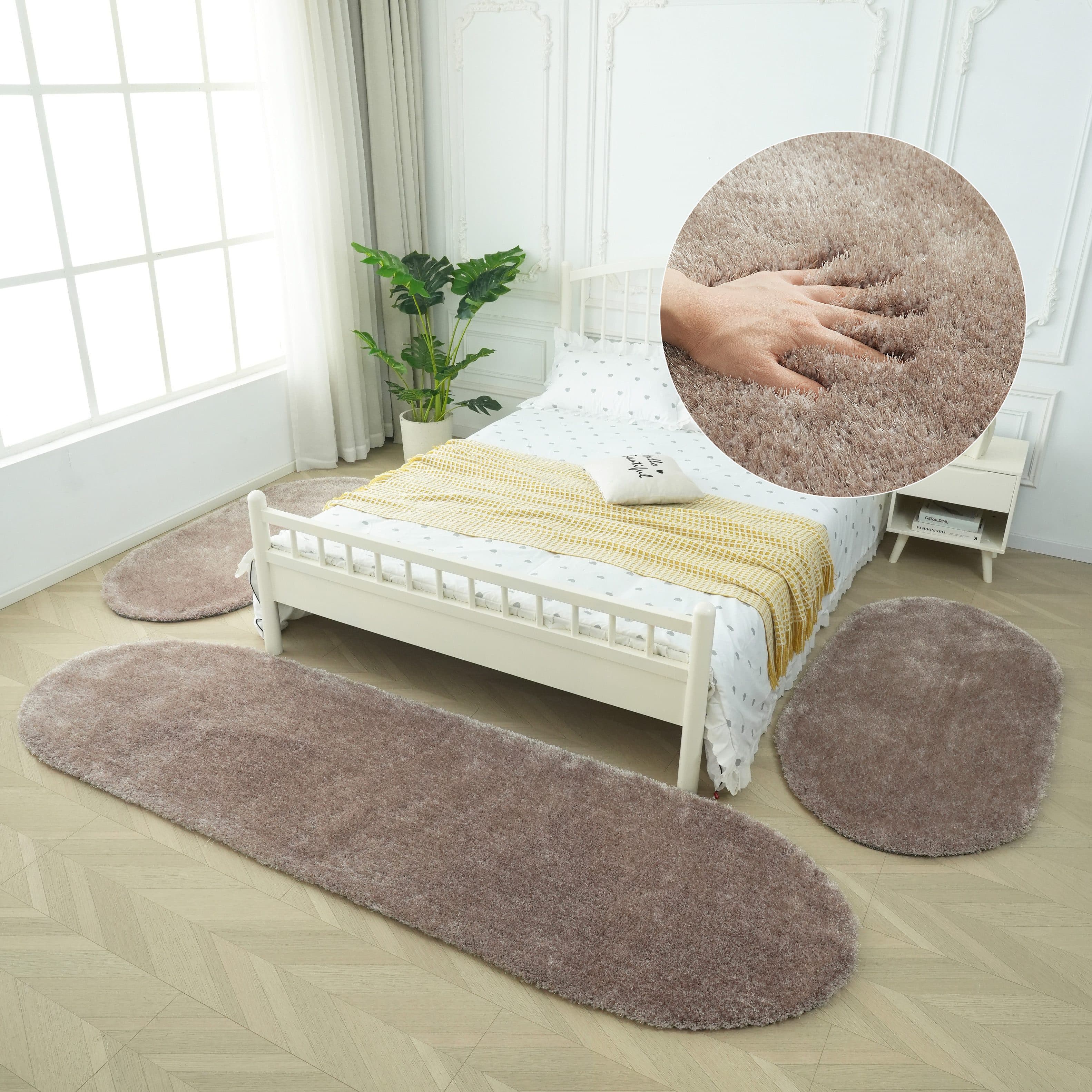 Bruno Banani Hochflor-Bettumrandung 3er-Set Taupe U-förmig - Bild 2