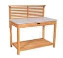 MR.DEKO Pflanztisch Hampton Teak 115 cm mit Schublade Bild 2