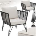 TECTAKE Garten-Loungesessel Sundo 2-tlg. Rope-Design Grau Bild 2