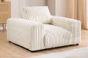 S-Style Möbel Sessel Mollis Beige Plüschcord mit Wellenfederung Bild 2