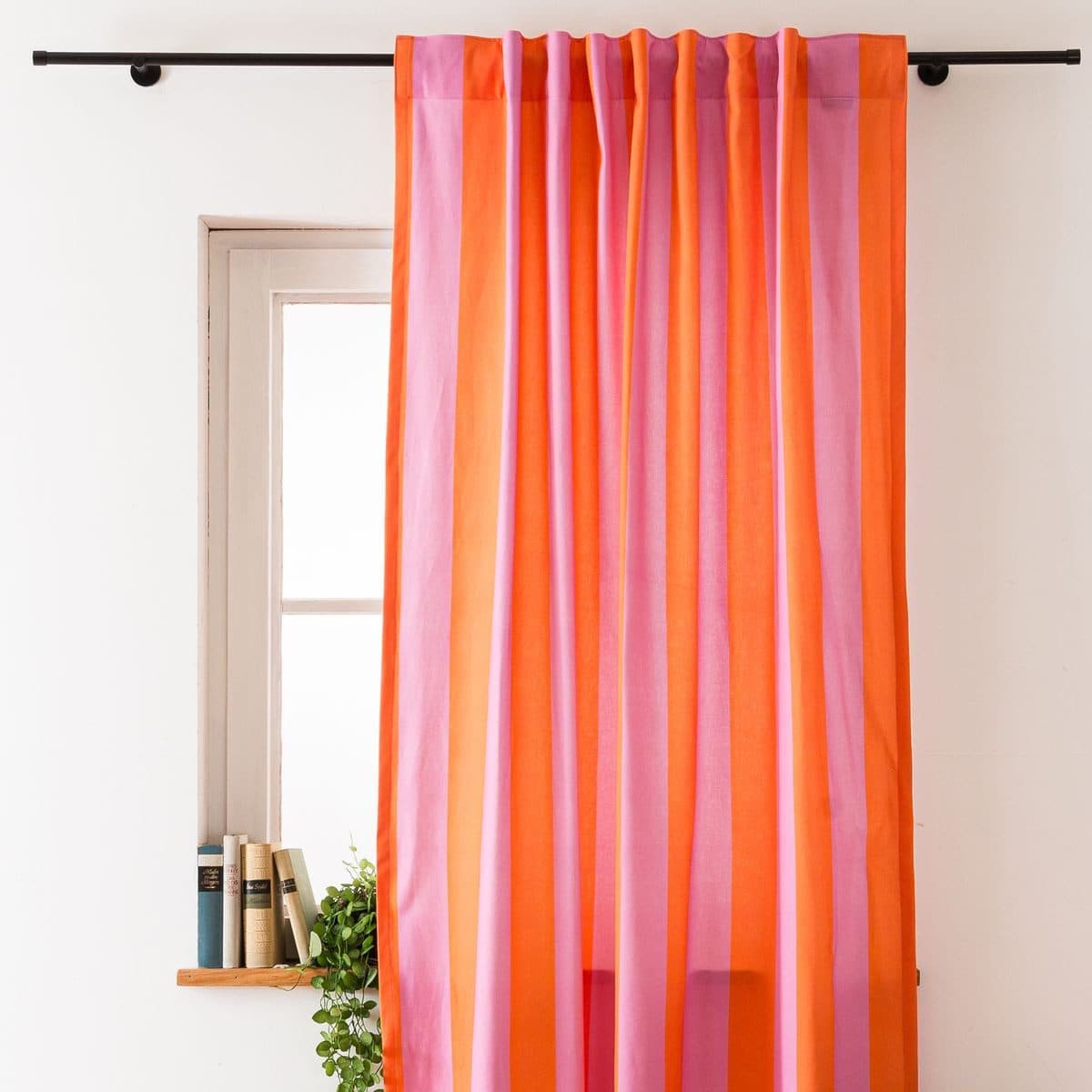 SCHÖNER LEBEN. Vorhang Smok-Schlaufe Streifen orange pink blickdicht Baumwolle - Bild 2