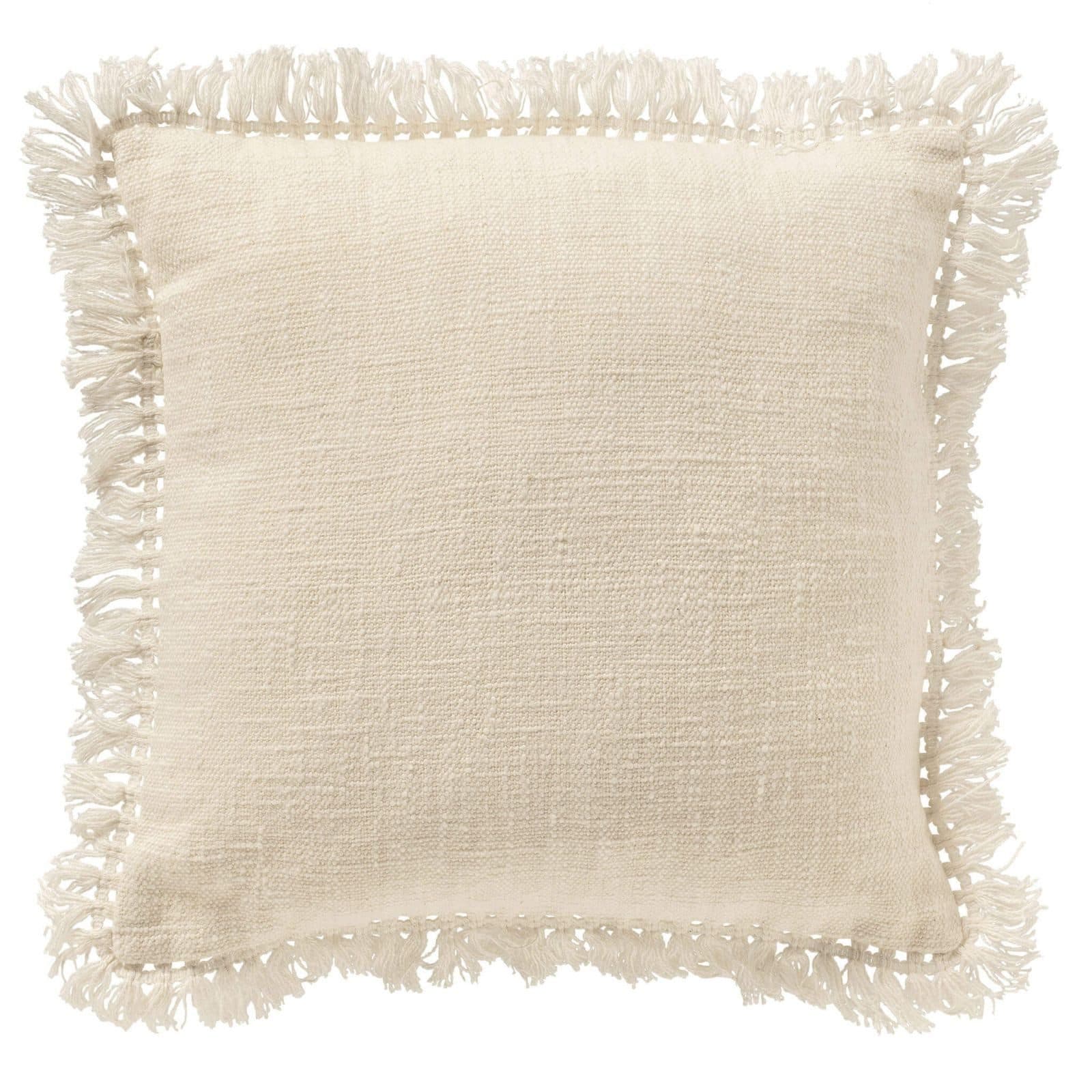 Dutch Decor Kissenhülle Uni 'Jonna' 45 x 45 cm Mit Fransen Weiß - Bild 2