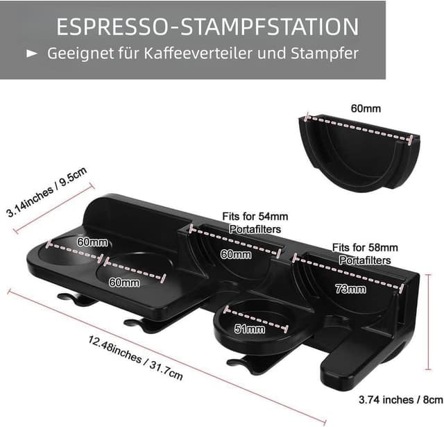 Multifunktionales Wandregal für Espresso-Zubehör und Küchengeräte