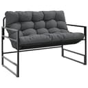 vidaXL Gartenbank mit Kissen Anthrazit 113 cm Stahl Bild 2